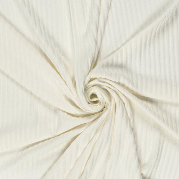 Tissu Jersey Viscose côtelé lourd Oréa uni Blanc - Par 10 cm