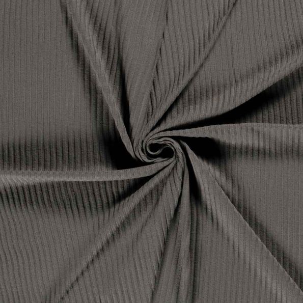 Tissu Jersey Viscose côtelé lourd Oréa uni Gris - Par 10 cm