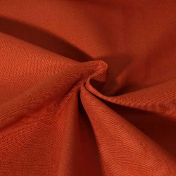 Tissu Toile Coton Canvas uni Mateo Brique - Par 10 cm