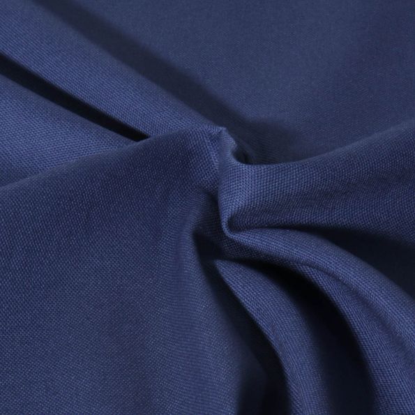 Tissu Toile Coton Canvas uni Mateo Bleu indigo - Par 10 cm