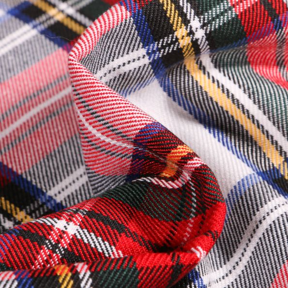 Tissu Tartan Ecossais  Sullivan sur fond Blanc - Par 10 cm