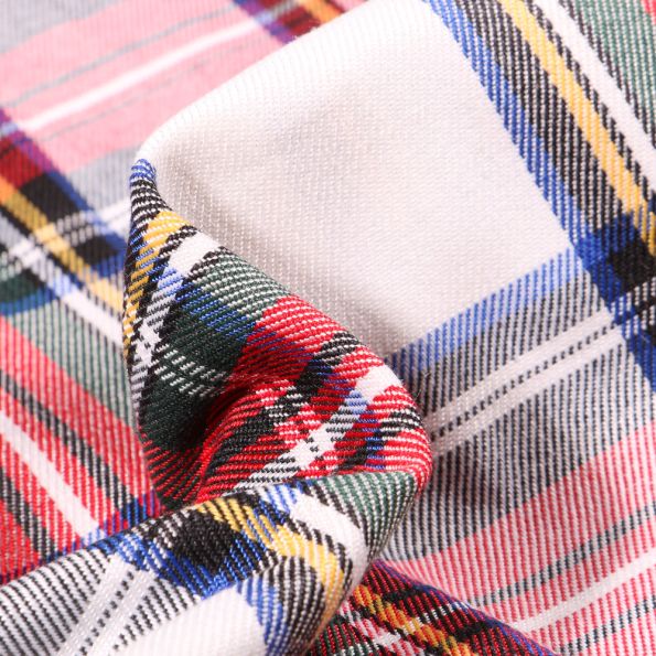 Tissu Tartan Ecossais  Georges sur fond Blanc - Par 10 cm
