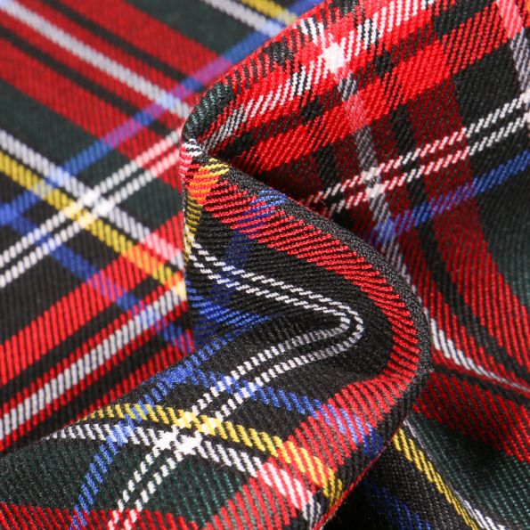 Tissu Tartan Ecossais Georges sur fond Noir - Par 10 cm