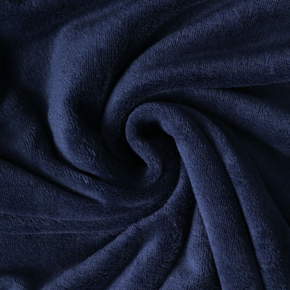 Tissu Doudou Nuvola uni Bleu marine - Par 10 cm