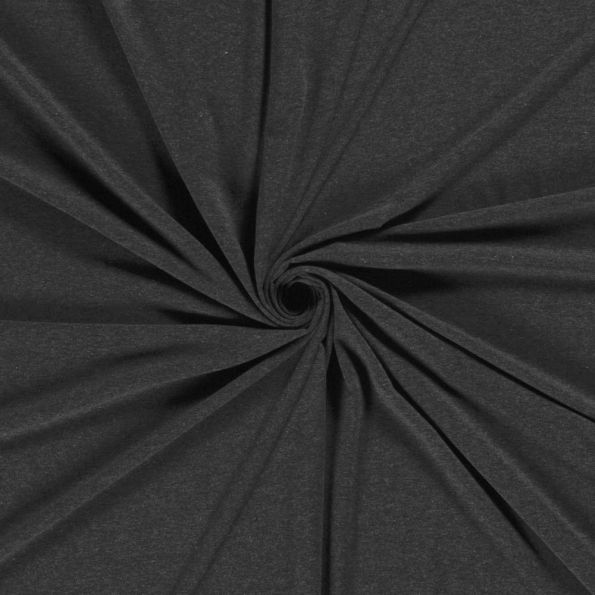 Tissu Jersey de coton Roma Gris foncé - Par 10 cm