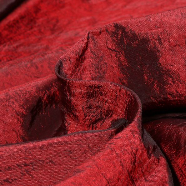 Tissu Taffetas d'habillement Froissé Bordeaux - Par 10 cm