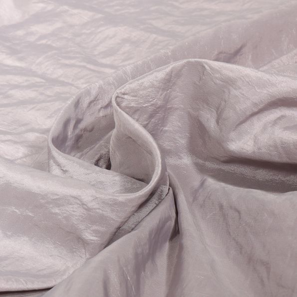 Tissu Taffetas d'habillement Froissé Gris clair - Par 10 cm