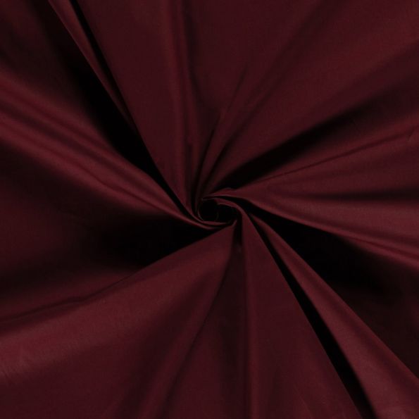 Tissu popeline de coton unie Lucca Bordeaux - Par 10 cm