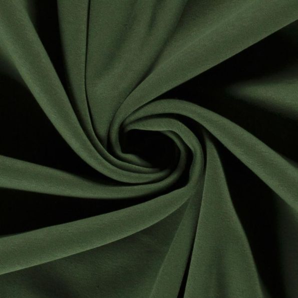 Tissu Molleton Sweat uni Vert sapin - Par 10 cm