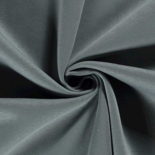 Tissu Molleton Sweat uni Bleu gris - Par 10 cm