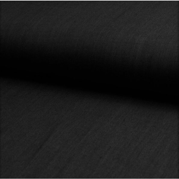 Tissu Chambray Ultra Léger Coton Noir - Par 10 cm