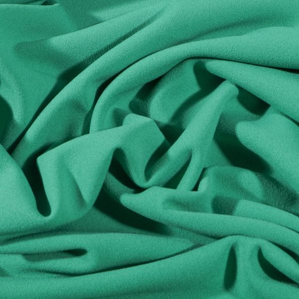 Tissu Crêpe Scuba extensible uni Vert - Par 10 cm