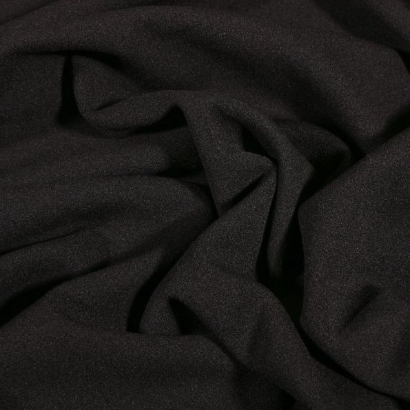 Tissu Crêpe Scuba extensible uni Noir - Par 10 cm