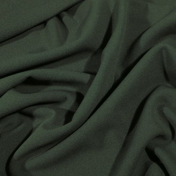 Tissu Crêpe Scuba extensible uni Vert kaki - Par 10 cm