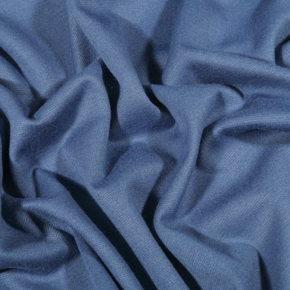 Tissu Jersey Milano uni Bleu indigo - Par 10 cm