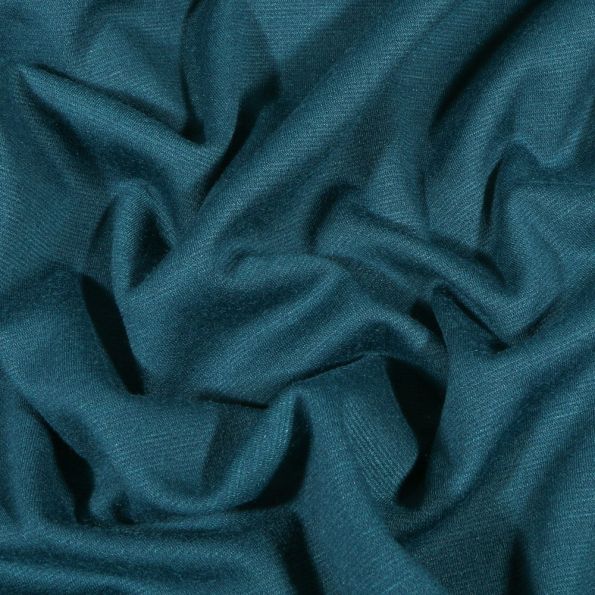 Coupon Tissu Jersey Milano uni Bleu pétrole - Coupon de 30 cm