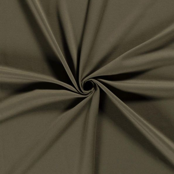 Tissu Jersey Viscose épais Romana uni Vert kaki - Par 10 cm