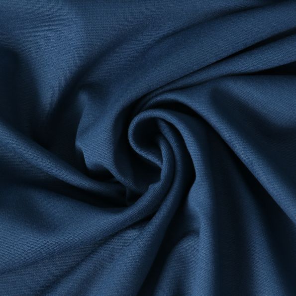 Tissu Jersey Viscose épais Romana uni Bleu canard - Par 10 cm