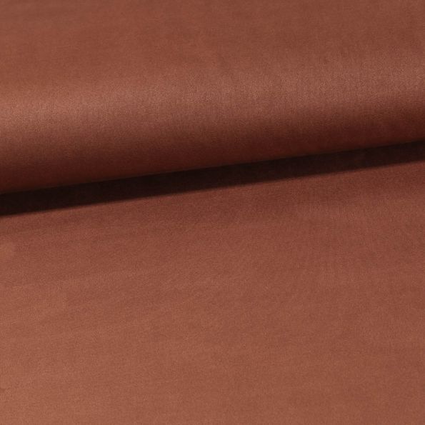 Tissu Suédine Elasthanne aspect Daim uni Marron - Par 10 cm