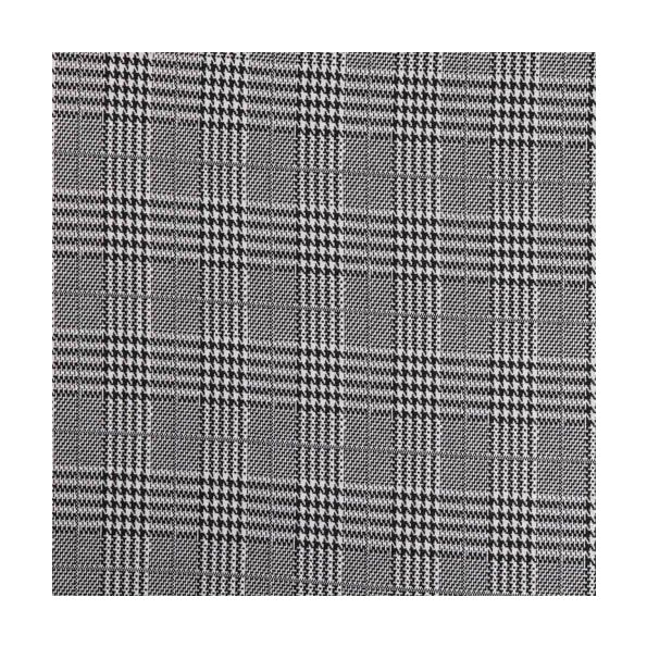 Tissu Maille Prince de Galles Carreaux Noir et blanc sur fond Gris - Par 10 cm
