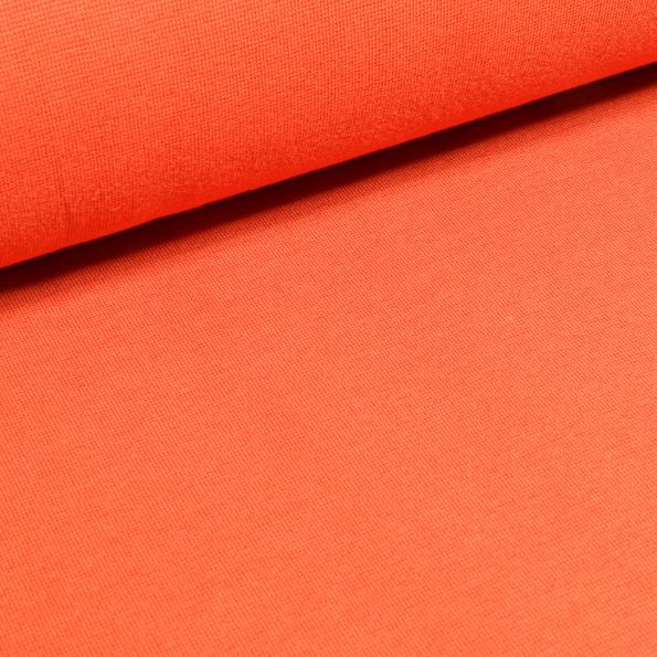 Tissu Bord côte uni Bio Orange - Par 10 cm
