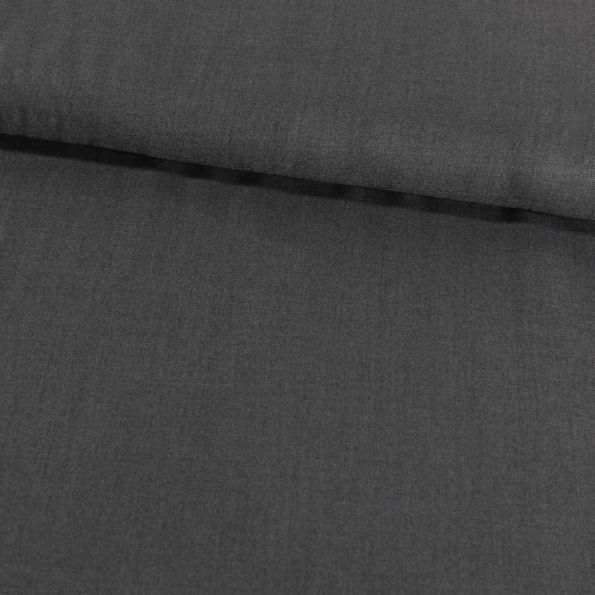 Tissu Gabardine Touché Laine Gris - Par 10 cm