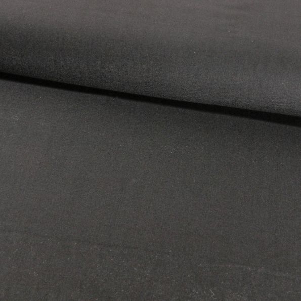 Tissu Gabardine Touché Laine Gris foncé - Par 10 cm