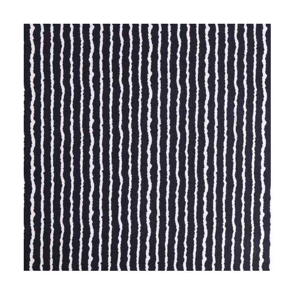 Tissu Crépon Viscose Rayures Blanches sur fond Bleu marine - Par 10 cm