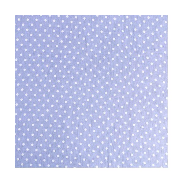 Tissu Crépon Viscose Pois Blancs sur fond Lavande - Par 10 cm