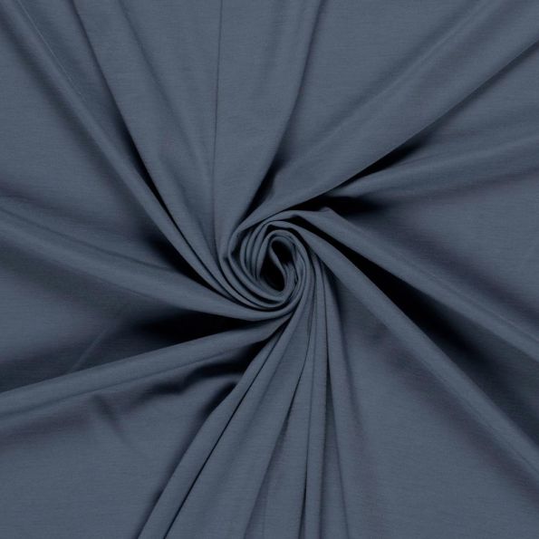 Tissu Jersey Viscose Modena uni Bleu indigo - Par 10 cm