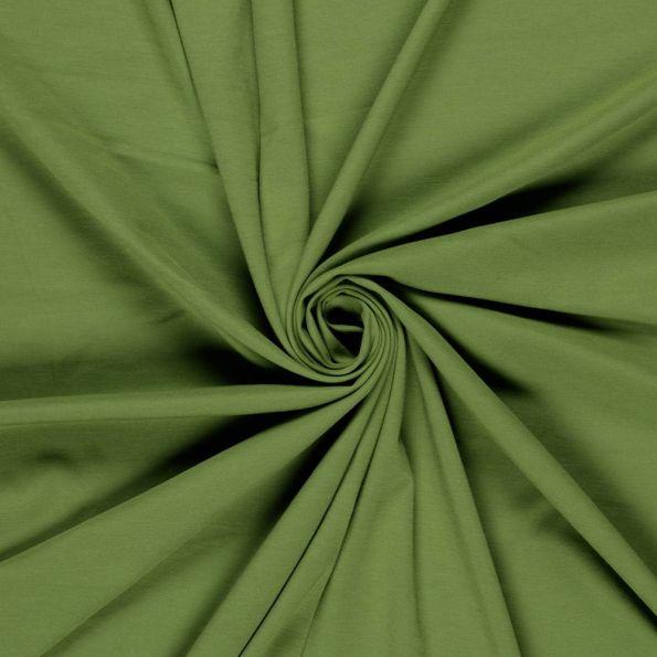 Tissu Jersey Viscose Modena uni Vert olive - Par 10 cm