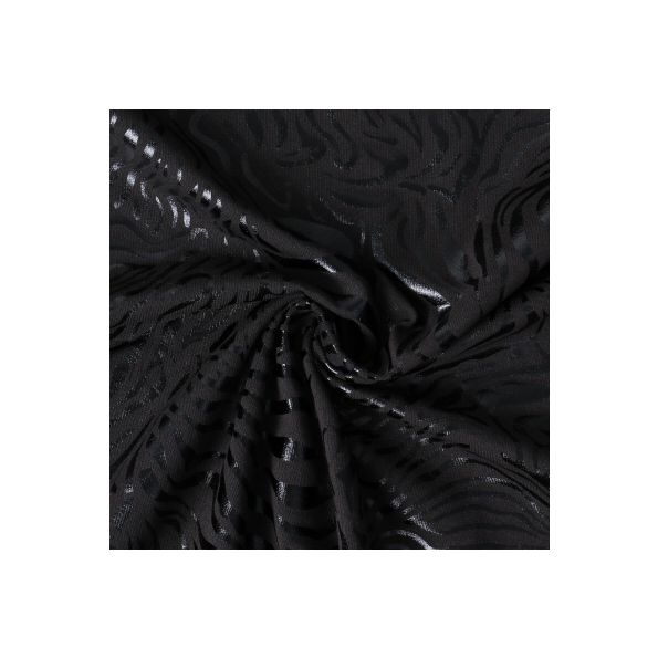 Tissu Jersey Milano Motifs brillants sur fond Noir - Par 10 cm