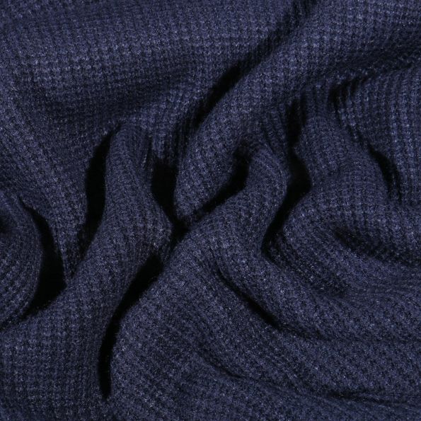 Tissu Maille tricot Viscose Bleu marine - Par 10 cm