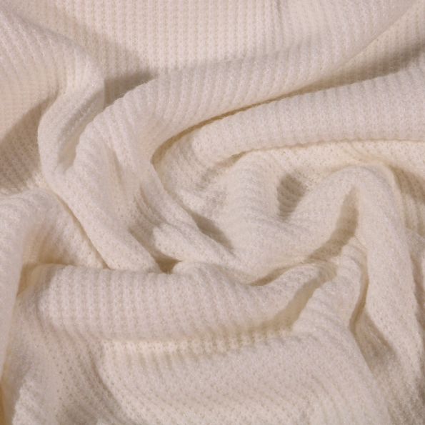 Tissu Maille tricot Viscose Blanc - Par 10 cm