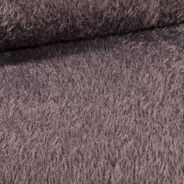 Tissu Fausse fourrure long poils Gloria Gris anthracite - Par 10 cm