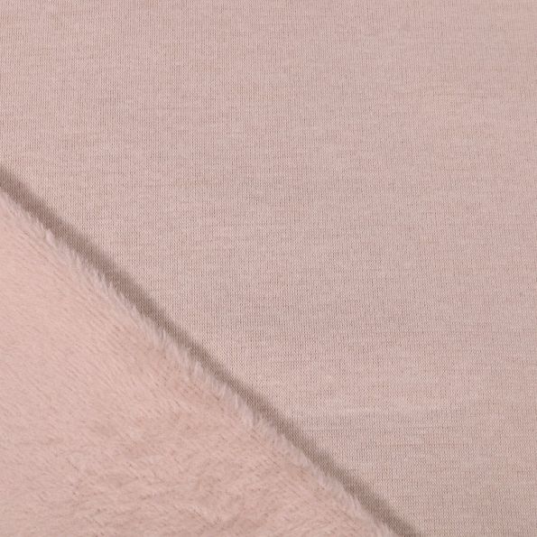 Tissu Sweat envers minky uni Beige - Par 10 cm