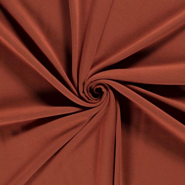 Tissu Sweat envers molletonné CosyMood uni Brique - Par 10 cm