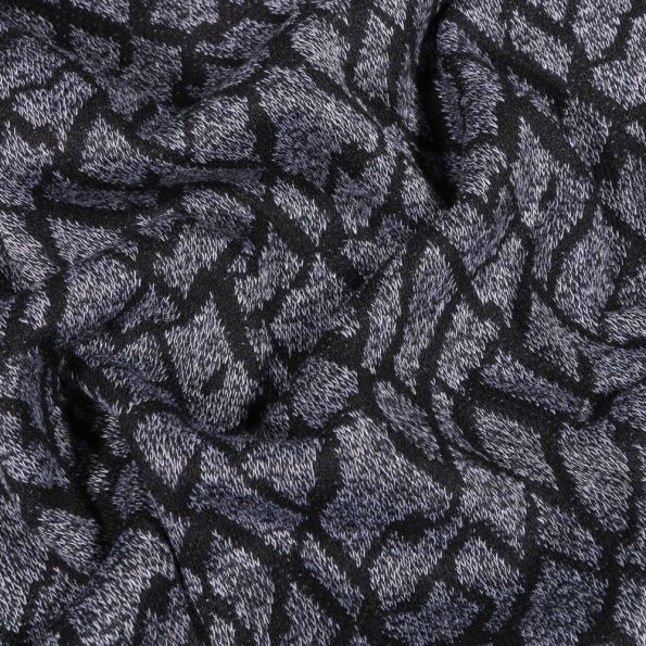 Tissu Maille  Formes abstraites sur fond Gris - Par 10 cm