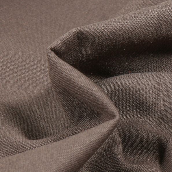 Tissu Coton Lin uni Marron - Par 10 cm