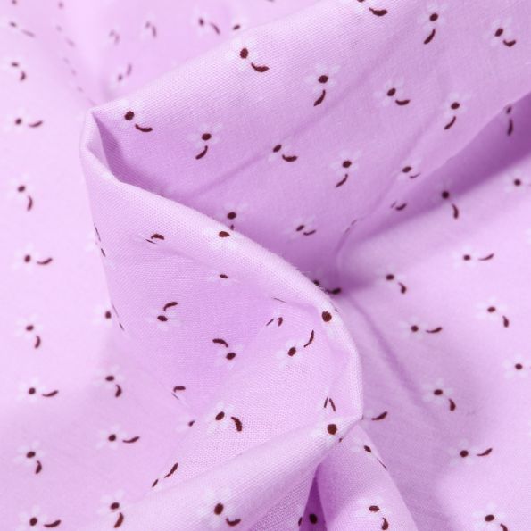 Tissu Coton imprimé LittleBird Petites fleurs sur fond Rose - Par 10 cm