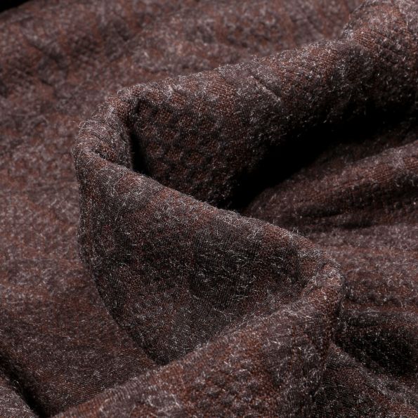 Tissu Sweat Polyviscose Tressé sur fond Marron foncé - Par 10 cm