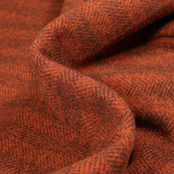 Tissu Jacquard Alexander sur fond Orange - Par 10 cm