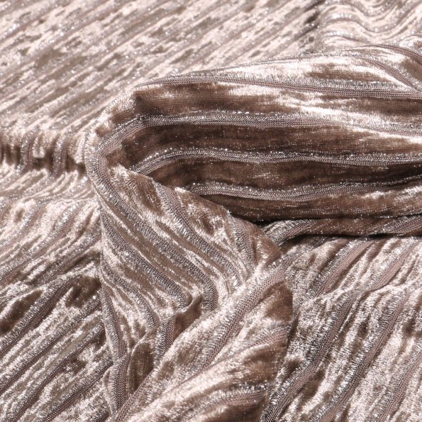 Tissu Velours Ausbrenner sur fond Beige - Par 10 cm