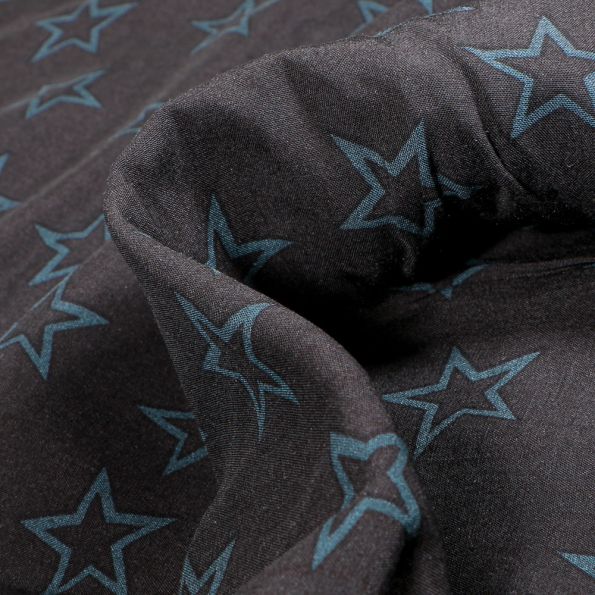 Tissu Viscose Stella pétrole sur fond Noir - Par 10 cm