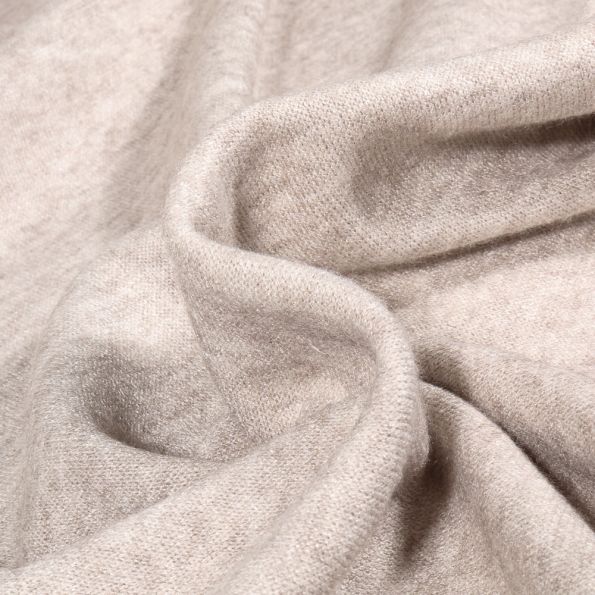 Tissu Maille Heavy chiné sur fond Crème - Par 10 cm