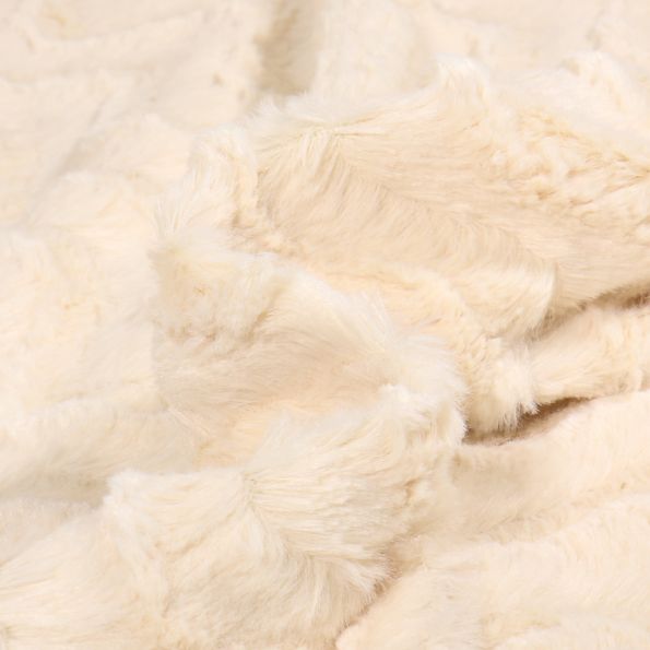 Tissu Fausse fourrure Chevrons Stella Blanc - Par 10 cm