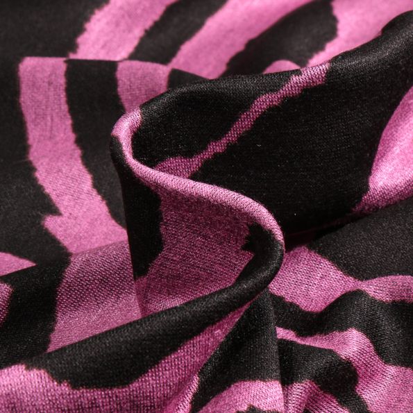Tissu Jersey milano Motif abstrait sur fond Violine - Par 10 cm