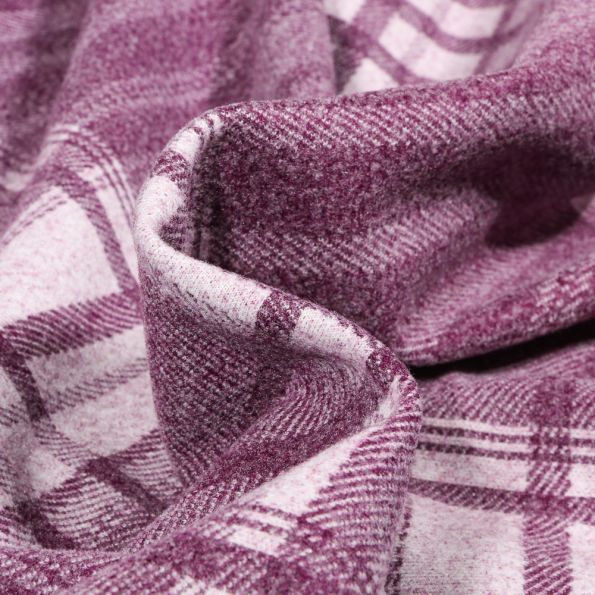 Tissu Maille lourde Charlotte sur fond Violine - Par 10 cm