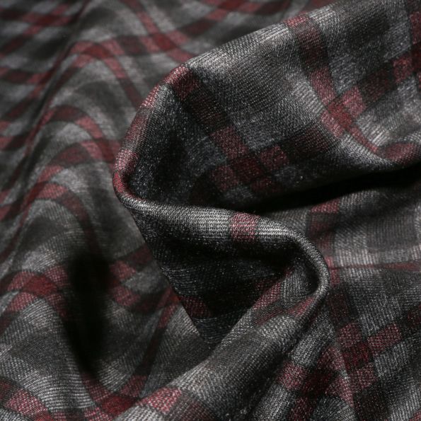 Tissu Jersey Milano Stuart sur fond Gris foncé - Par 10 cm