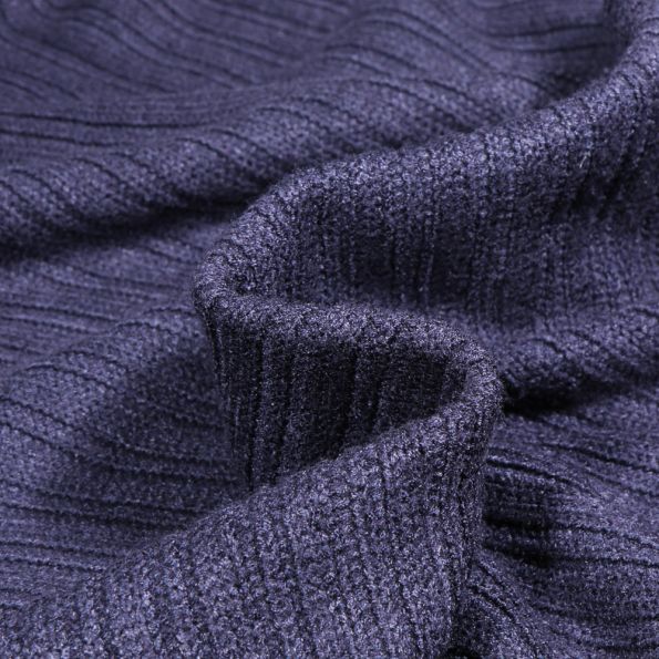 Tissu Maille côtelé Deluxe Elisa uni sur fond Bleu marine - Par 10 cm